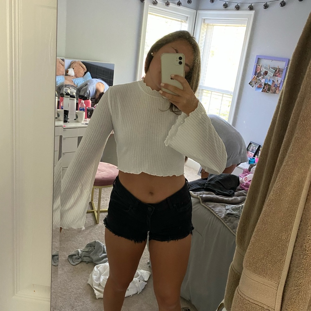 White shein crop top